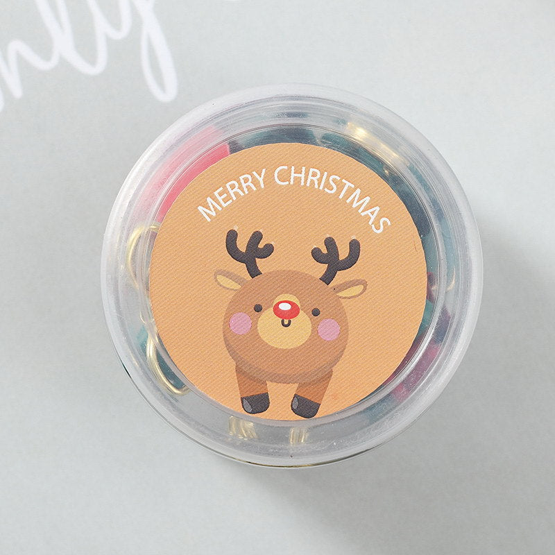 Wholesale 24pcs/pack  Christmas paper clip creative barrel red and green long tail clip